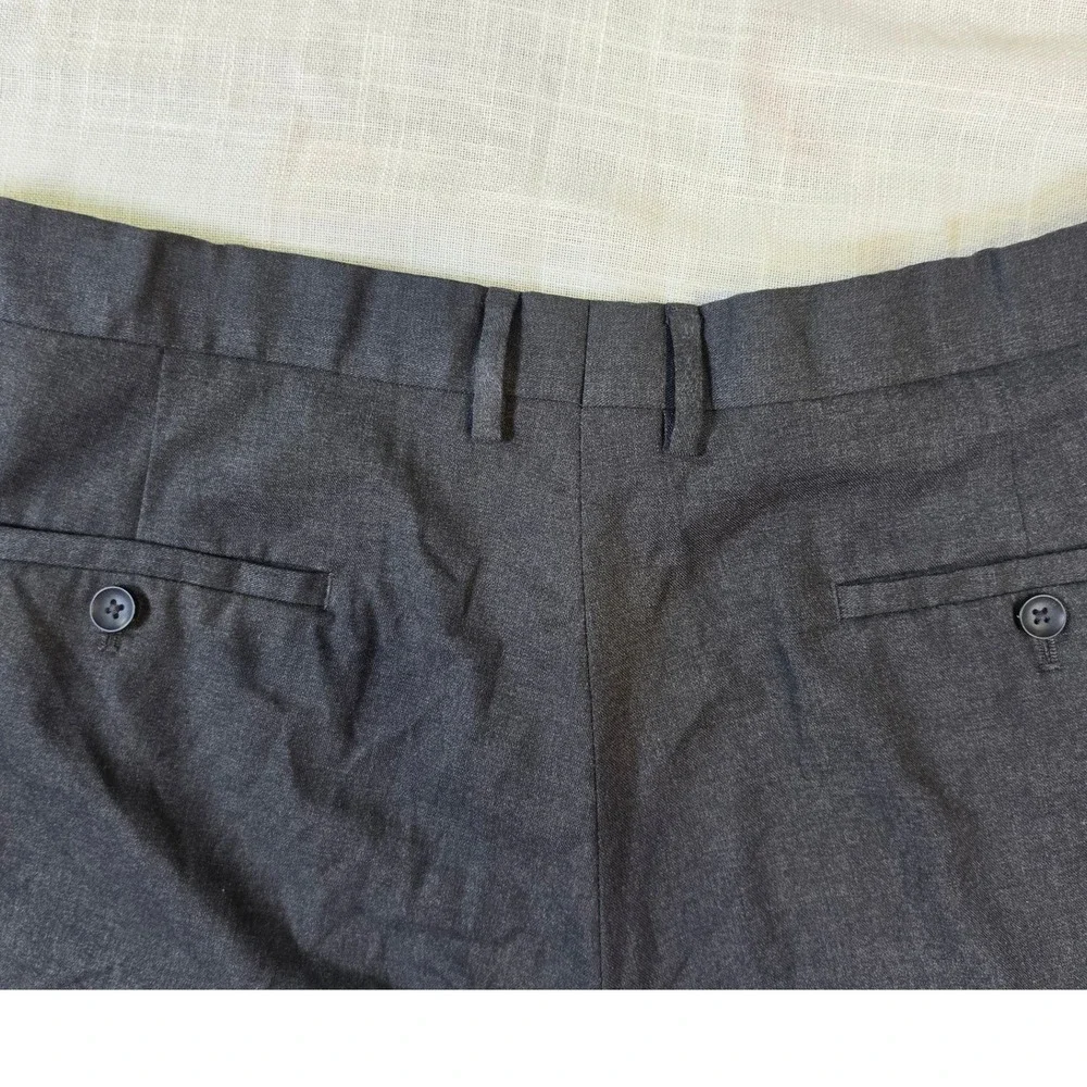 J.M. Haggar Mens Classic Fit Dress Pants Charcoal Gray 38x29 HD00885 Flat Front